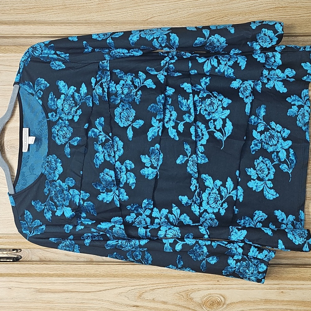 Dana Buchman Teal and Black Top